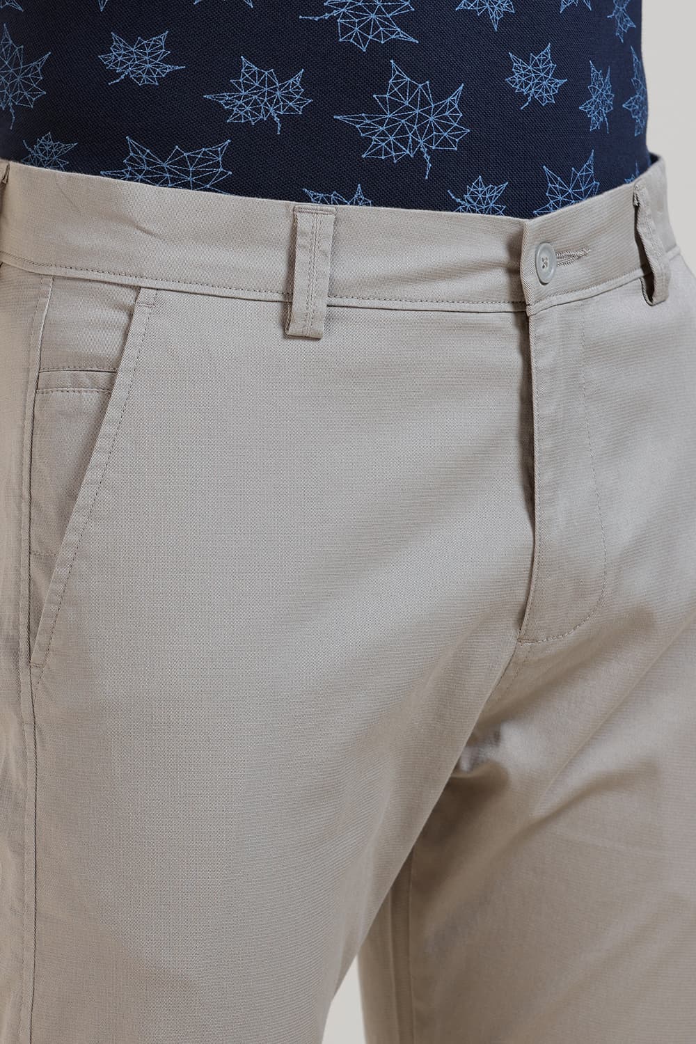 TAPERED FIT COTTON STRETCH TROUSER