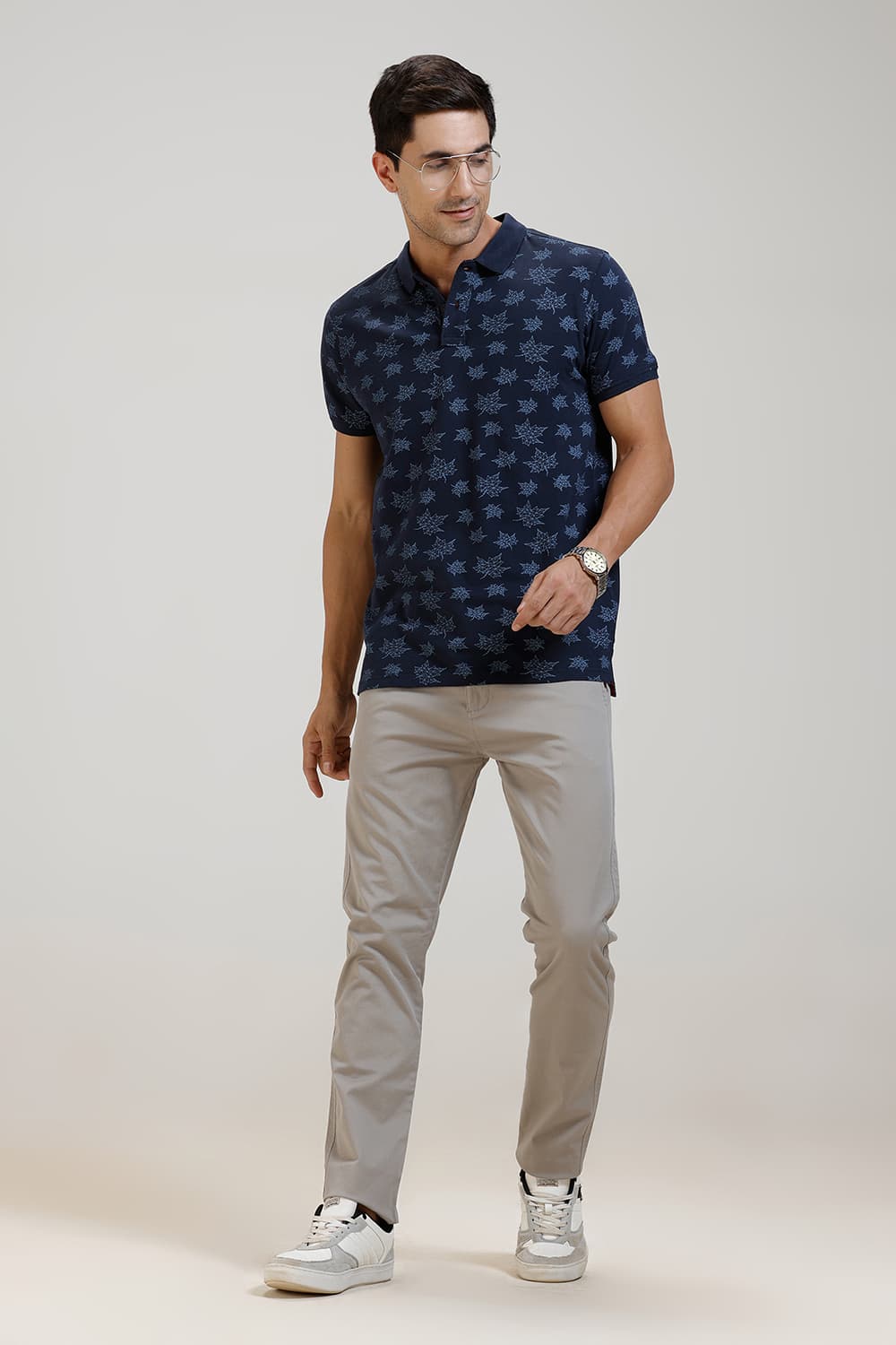 TAPERED FIT COTTON STRETCH TROUSER