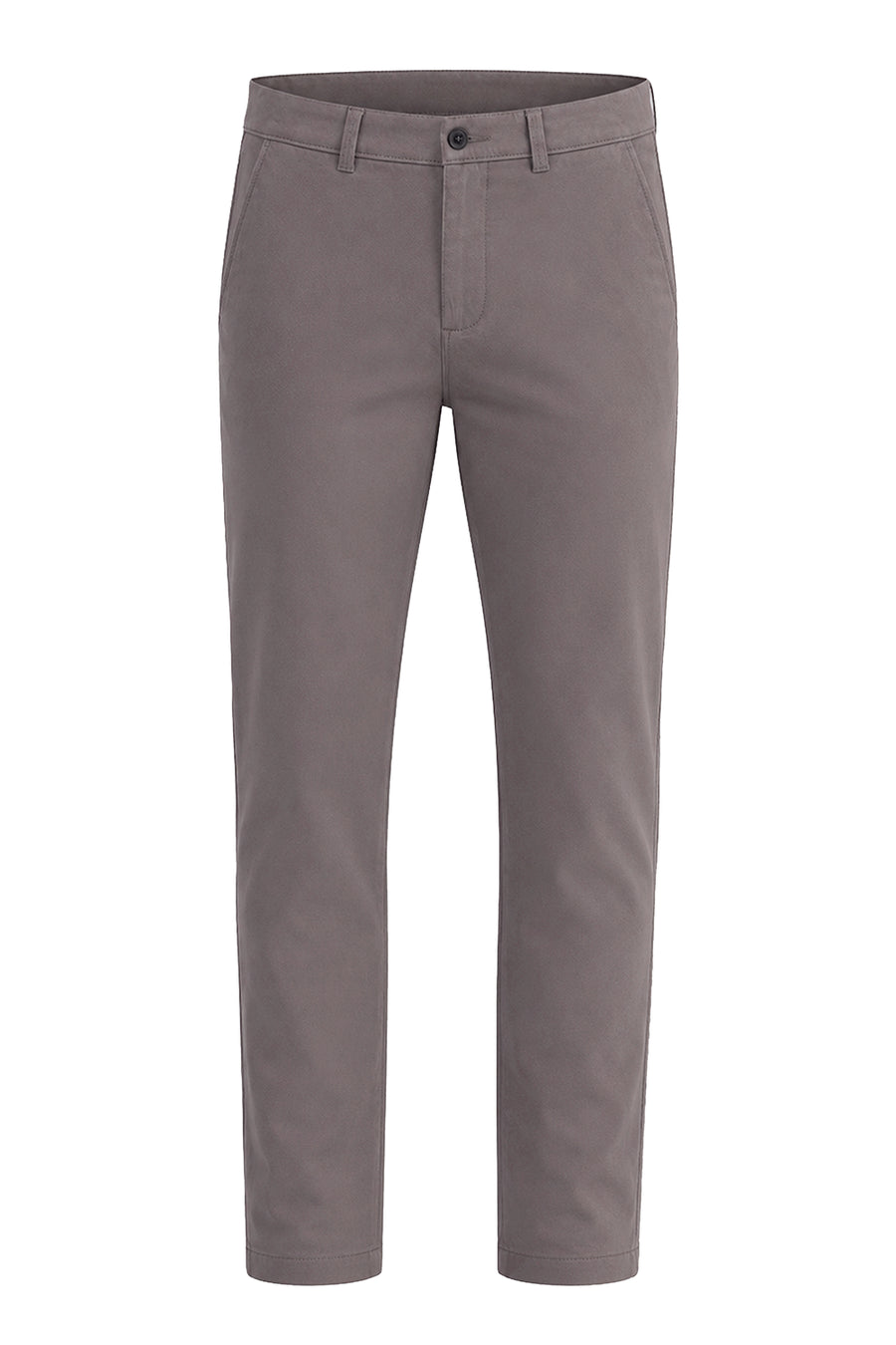 BASICS TAPERED FIT FALLEN ROCK GREY COTTON STRETCH STRUCTURE TROUSER