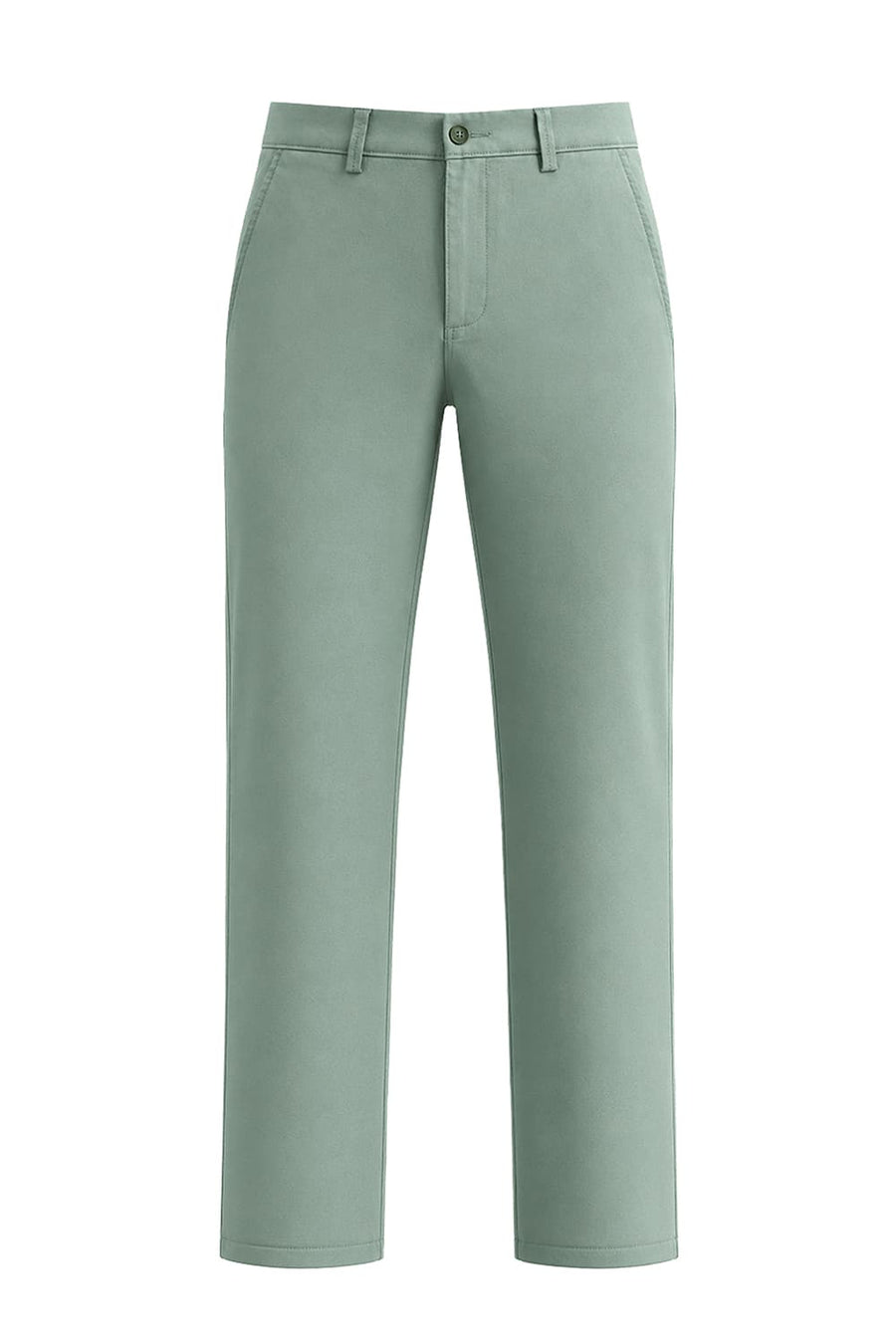 BASICS TAPERED FIT GREEN MILIEU COTTON STRETCH STRUCTURE TROUSER