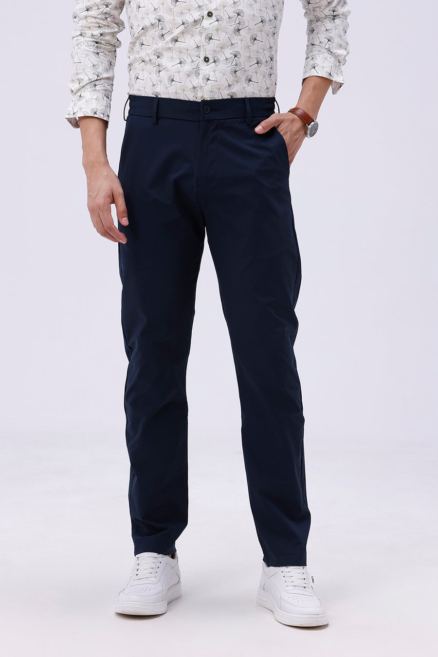 BASICS DRIFT FIT BLUEBERRY NAVY POLYESTER TROUSER