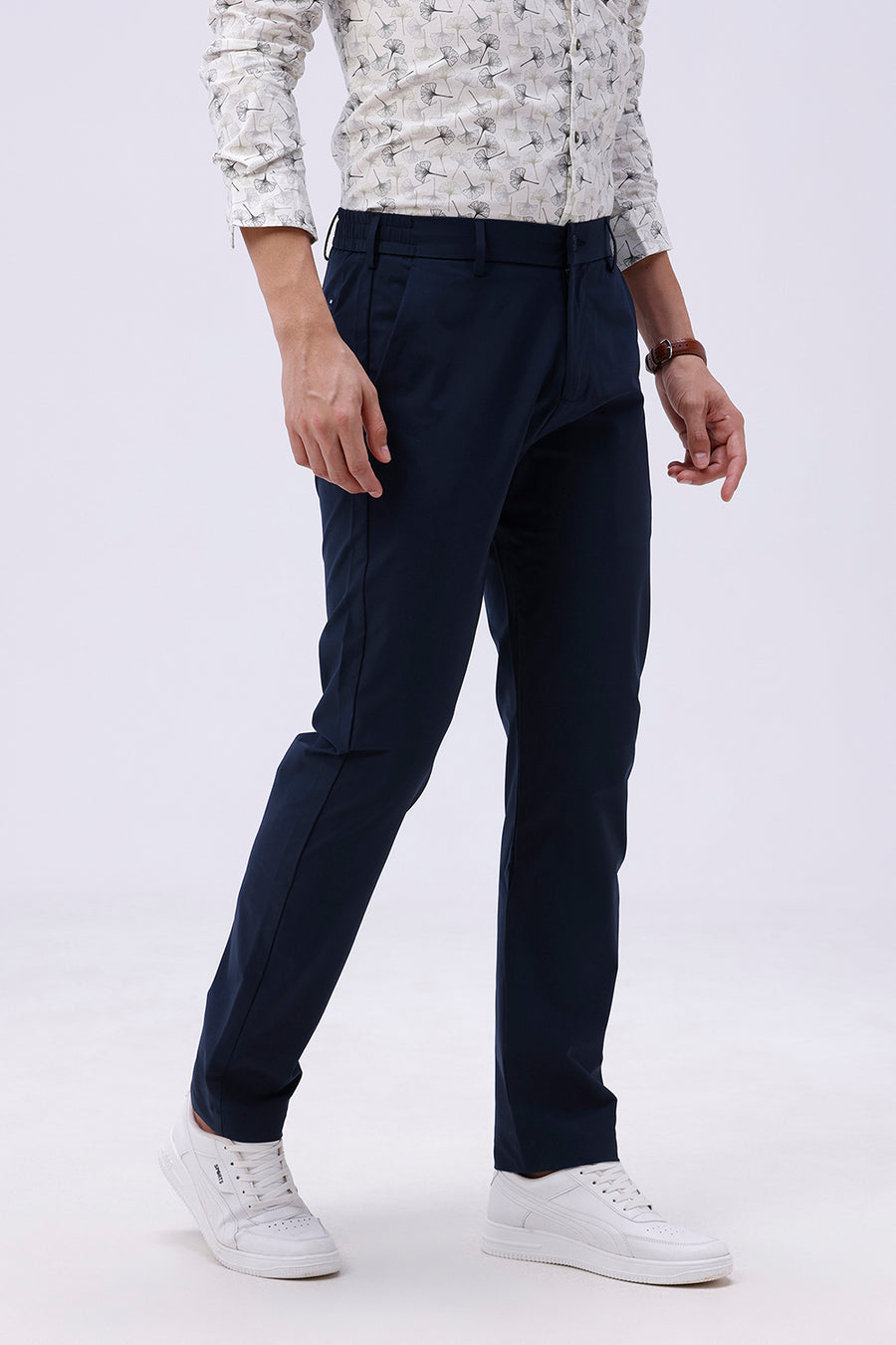 BASICS DRIFT FIT BLUEBERRY NAVY POLYESTER TROUSER