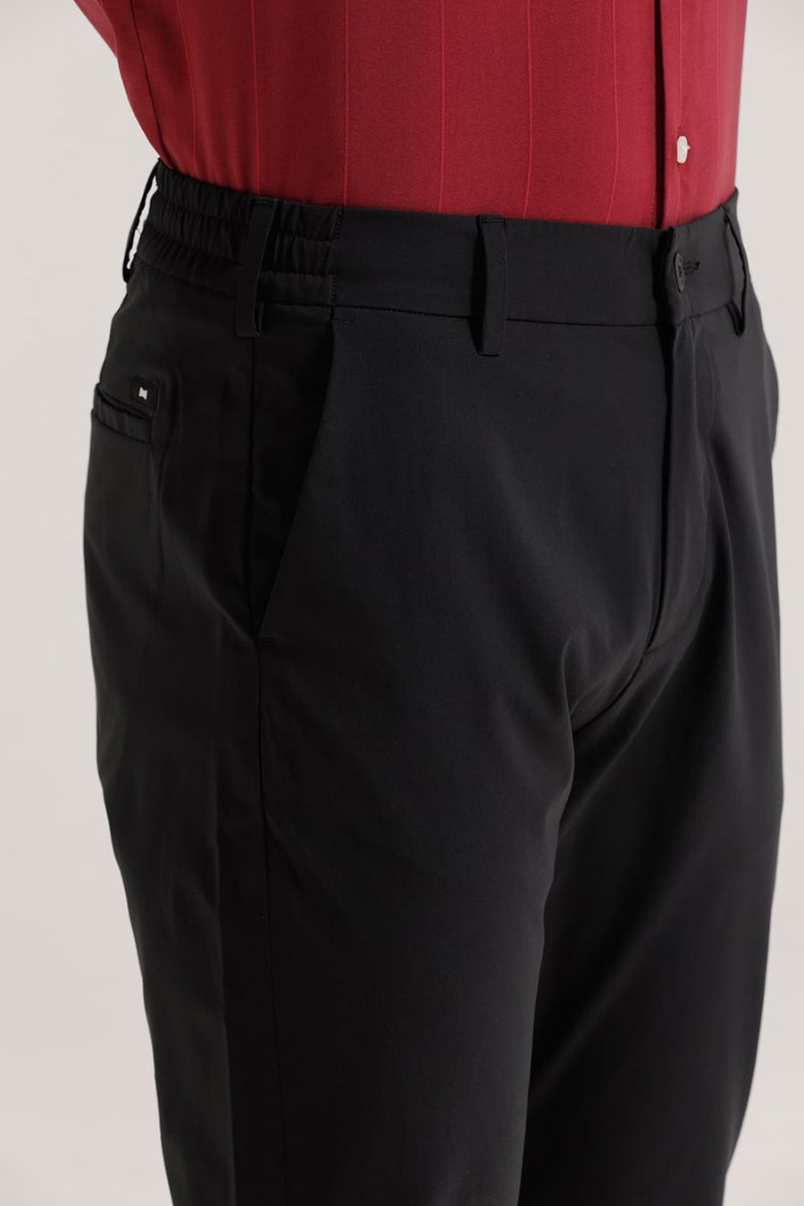 BASICS DRIFT FIT ANTHRACITE BLACK POLYESTER TROUSER