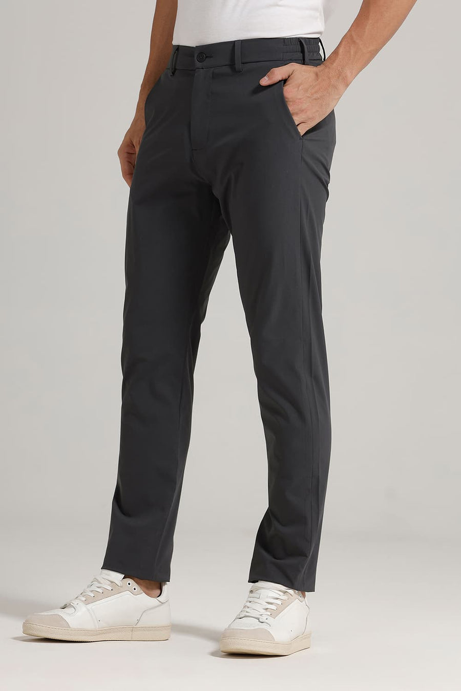 BASICS DRIFT FIT JET SET GREY POLYESTER TROUSER