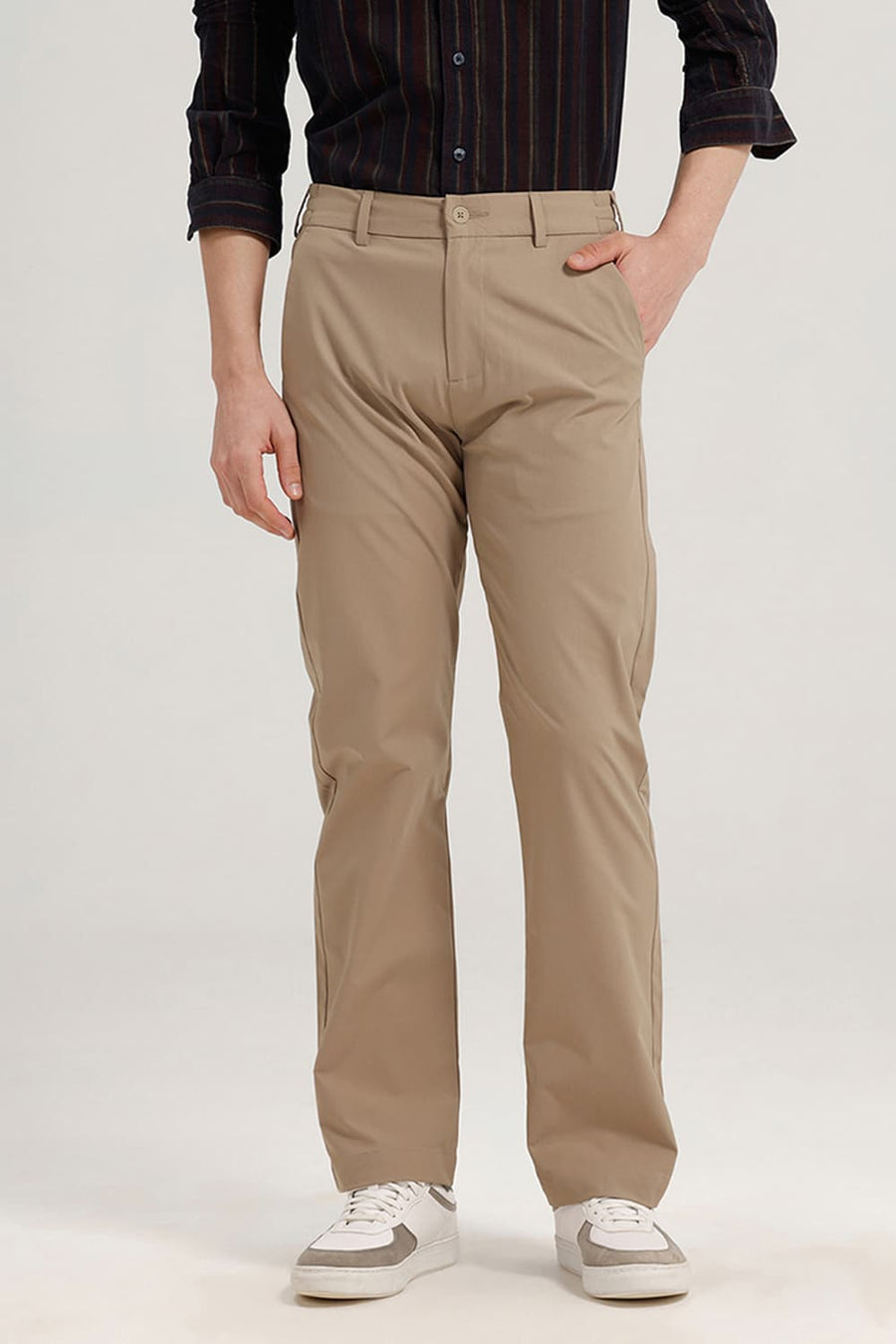 BASICS DRIFT FIT OAK KHAKI POLYESTER TROUSER
