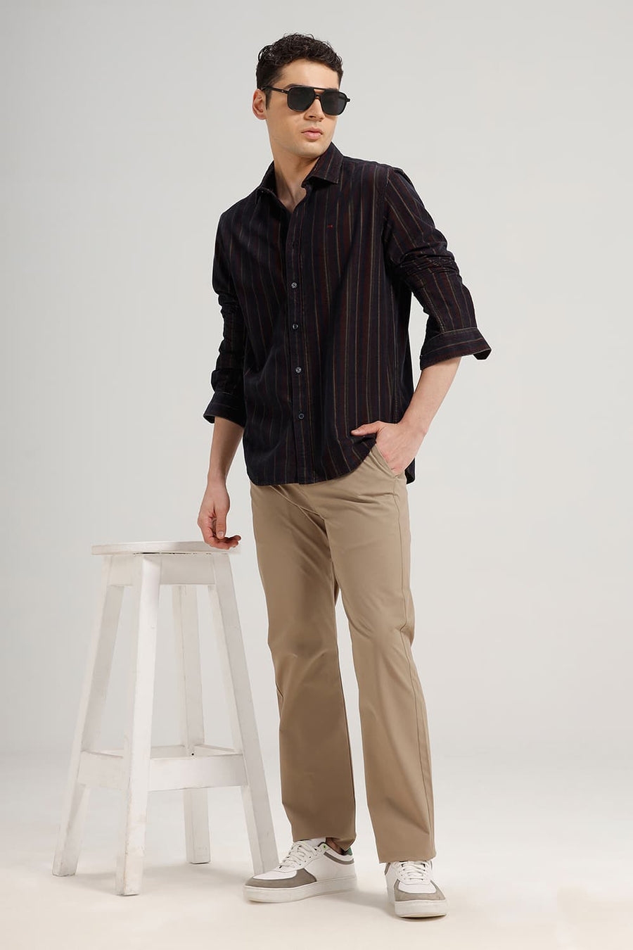 BASICS DRIFT FIT OAK KHAKI POLYESTER TROUSER