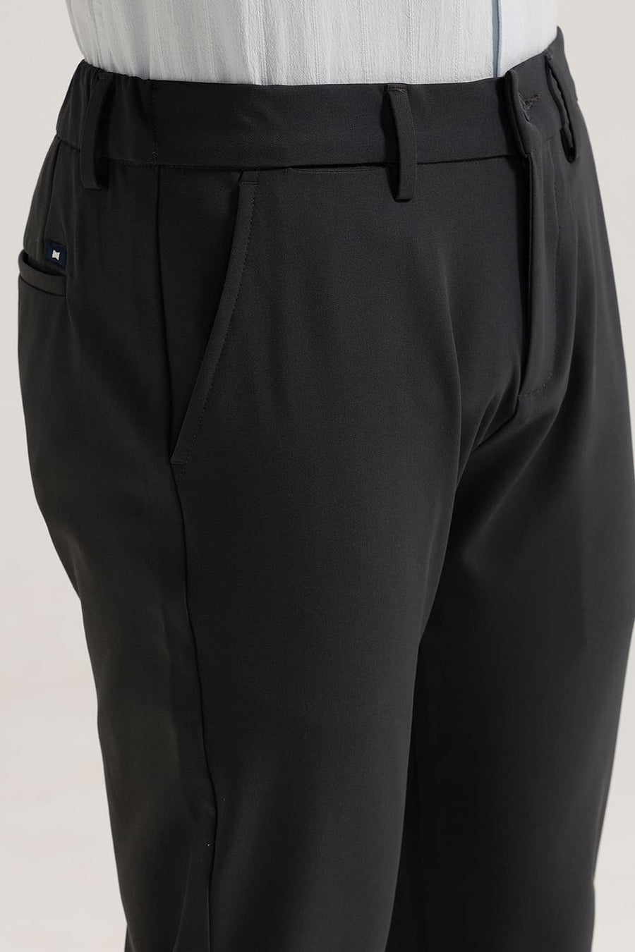 BASICS DRIFT FIT BLACK OYSTER NAVY POLYESTER CLASSIC 4 WAY STRETCH TROUSER