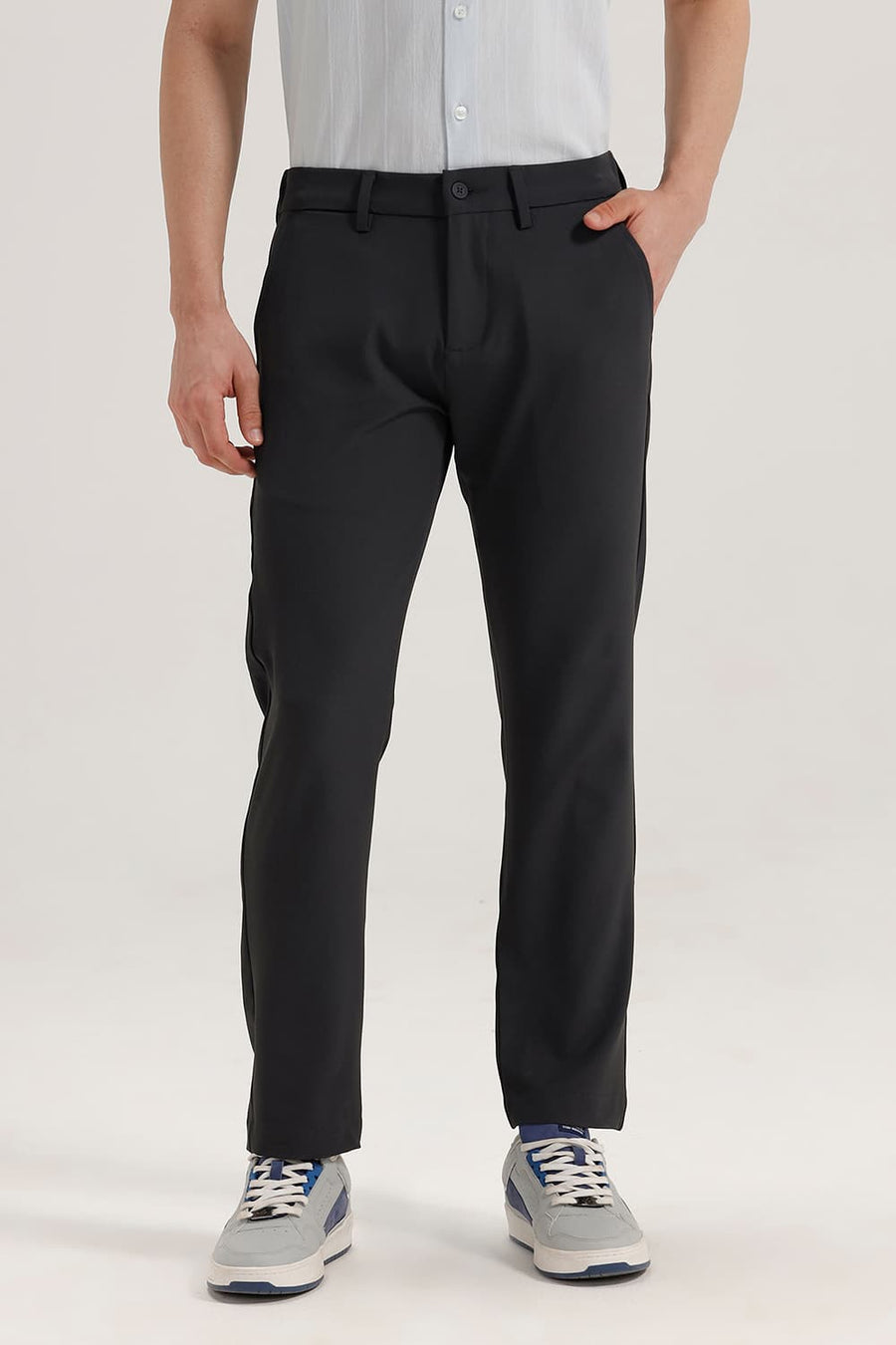 BASICS DRIFT FIT BLACK OYSTER NAVY POLYESTER CLASSIC 4 WAY STRETCH TROUSER