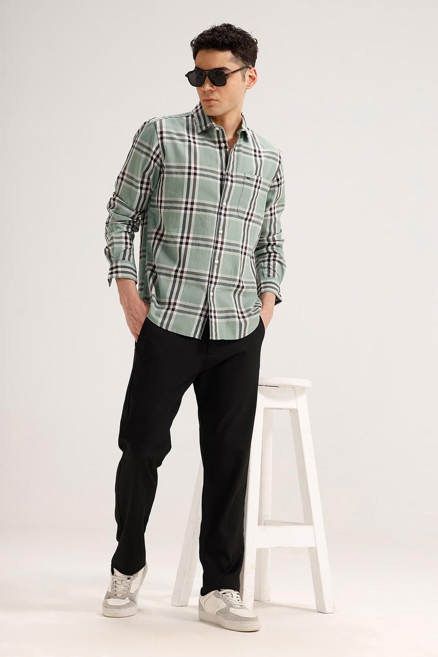 BASICS DRIFT FIT JET BLACK POLYESTER CLASSIC 4 WAY STRETCH TROUSER