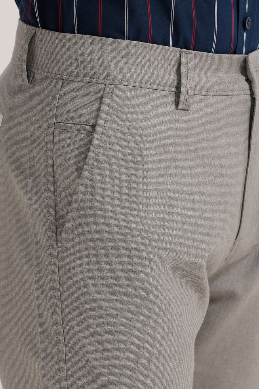 BASICS DRIFT FIT DRIZZLE GREY POLYESTER STRETCH TROUSER