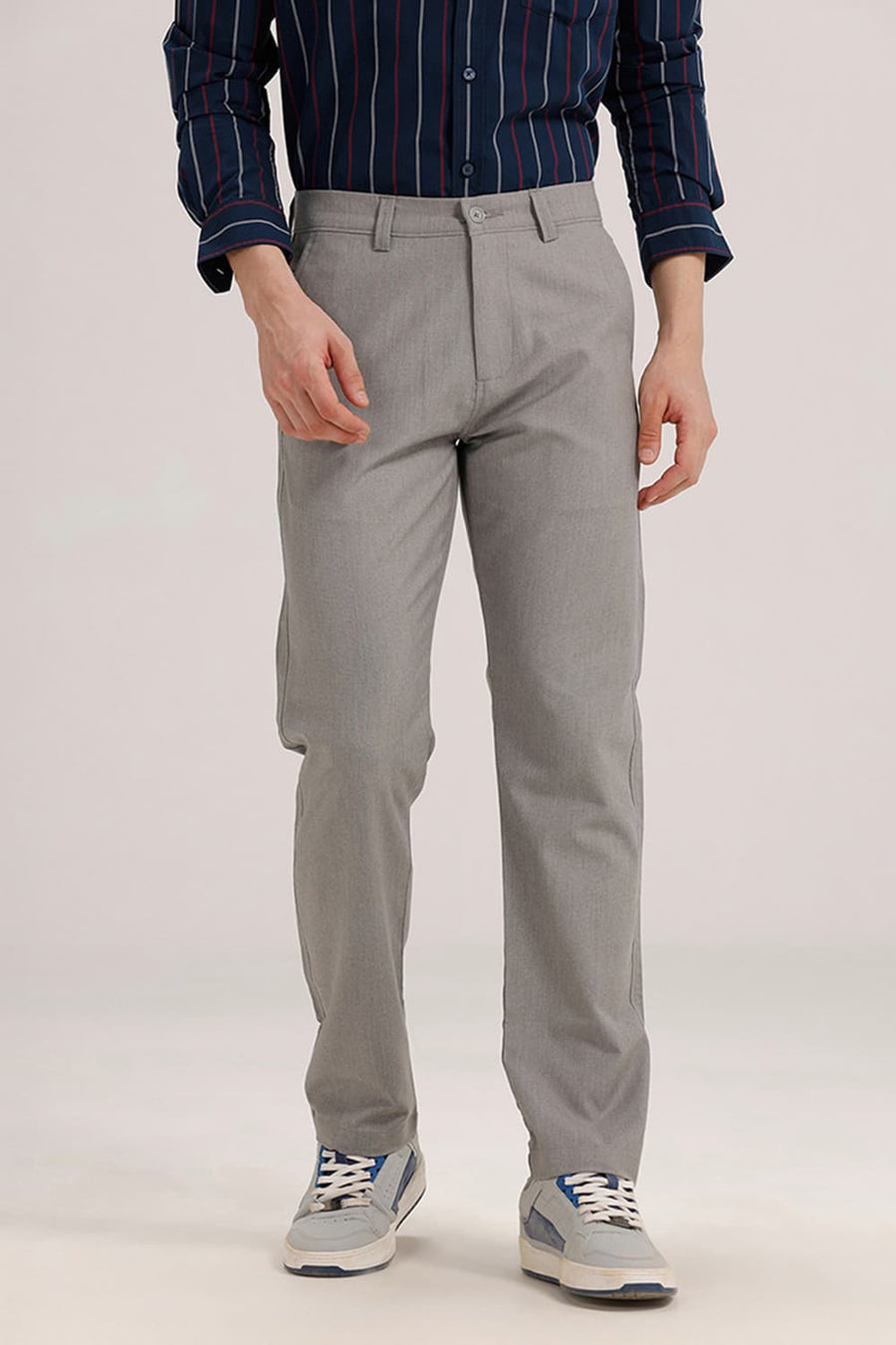 BASICS DRIFT FIT DRIZZLE GREY POLYESTER STRETCH TROUSER