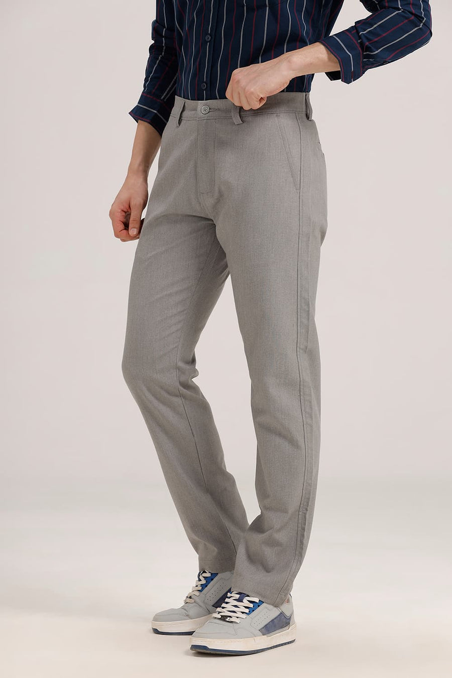 BASICS DRIFT FIT DRIZZLE GREY POLYESTER STRETCH TROUSER
