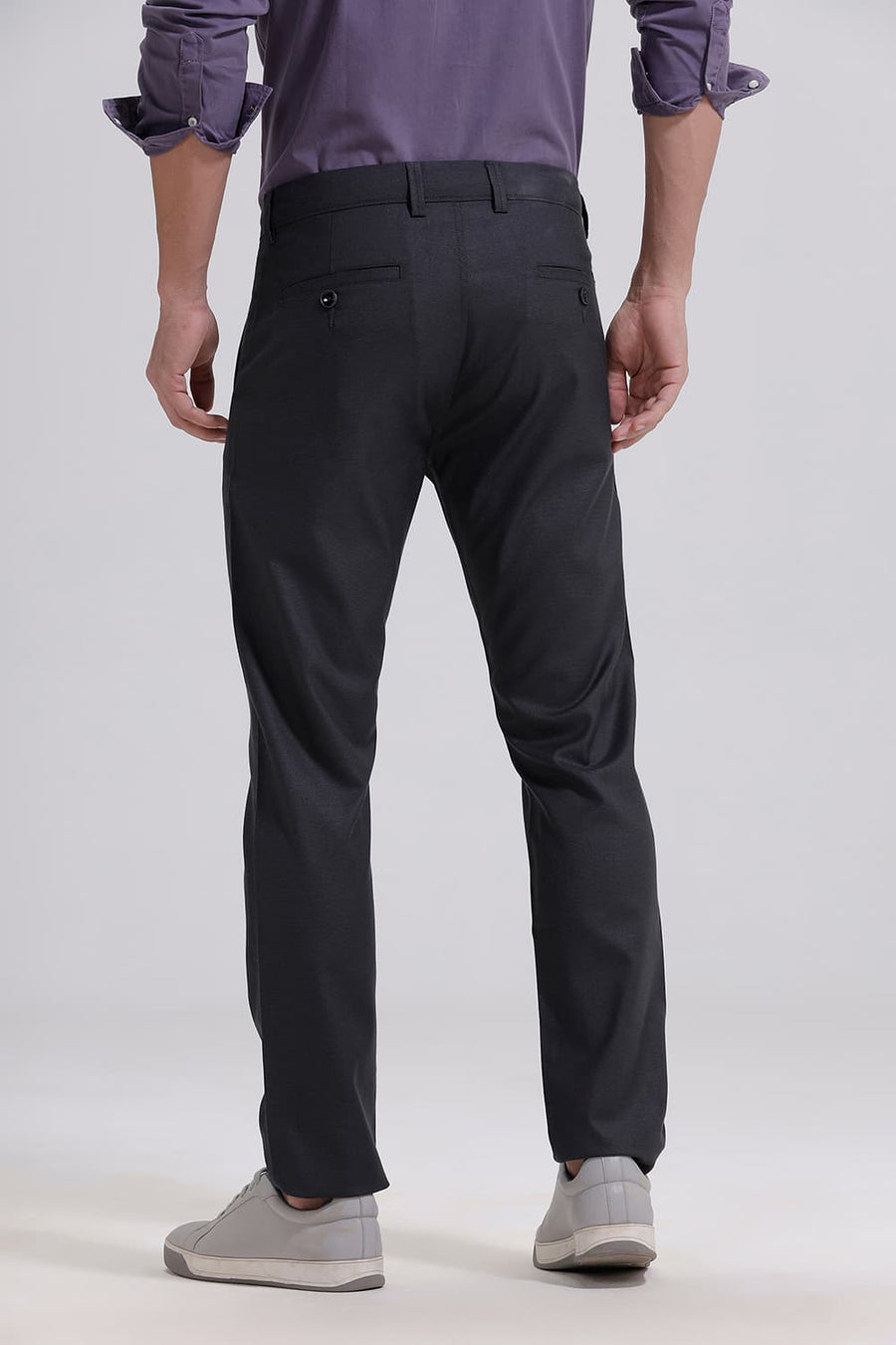 BASICS DRIFT FIT METEORITE GREY POLYESTER STRETCH TROUSER
