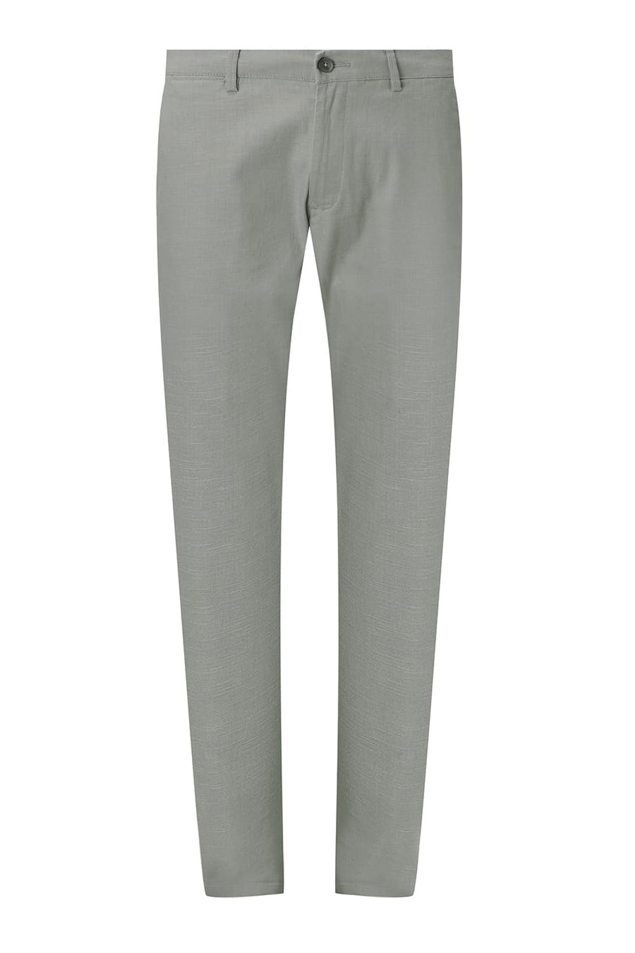 BASICS TAPERED FIT FOREST FOG GREEN COTTON STRETCH STRUCTURE TROUSER