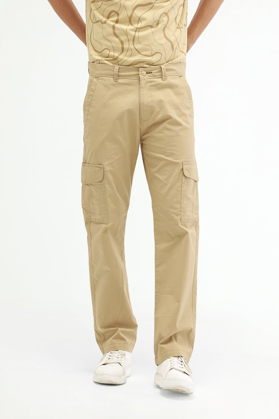 BASICS DRIFT FIT LARK KHAKI COTTON STRETCH RIBSTOP DOBBY TROUSER