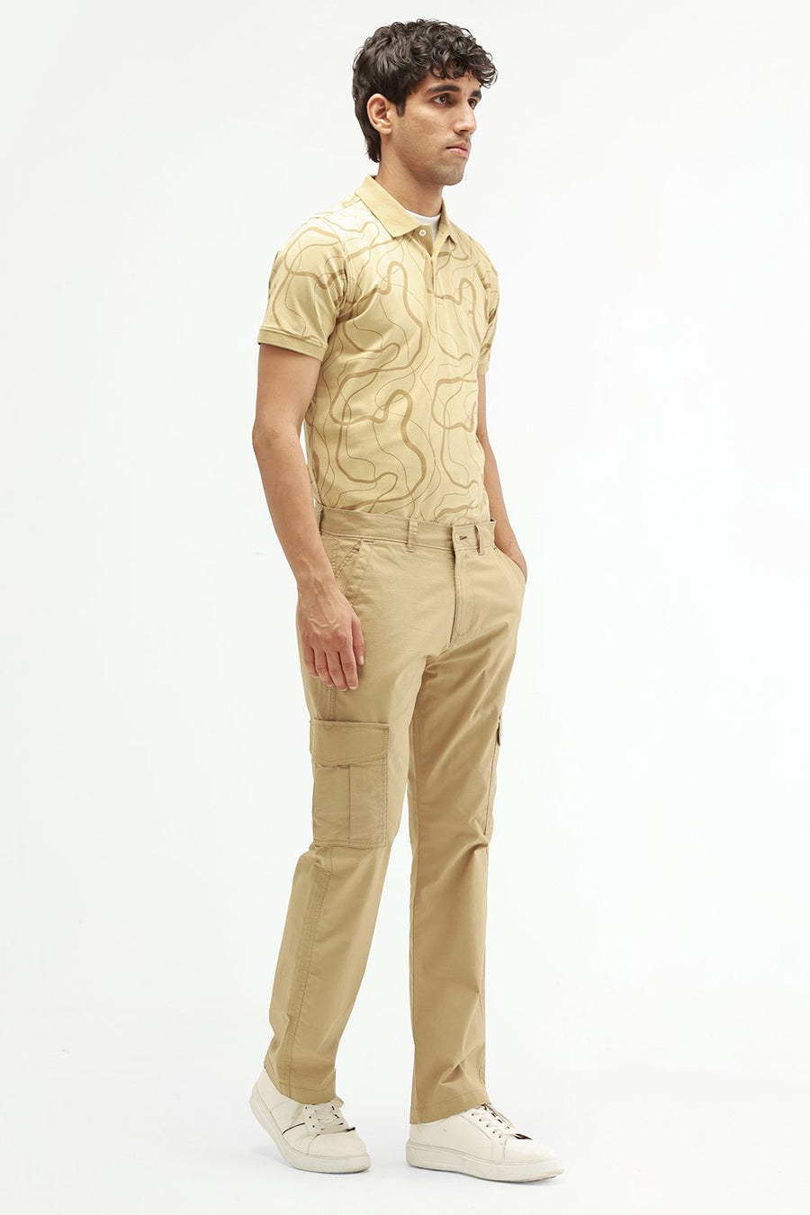 BASICS DRIFT FIT LARK KHAKI COTTON STRETCH RIBSTOP DOBBY TROUSER