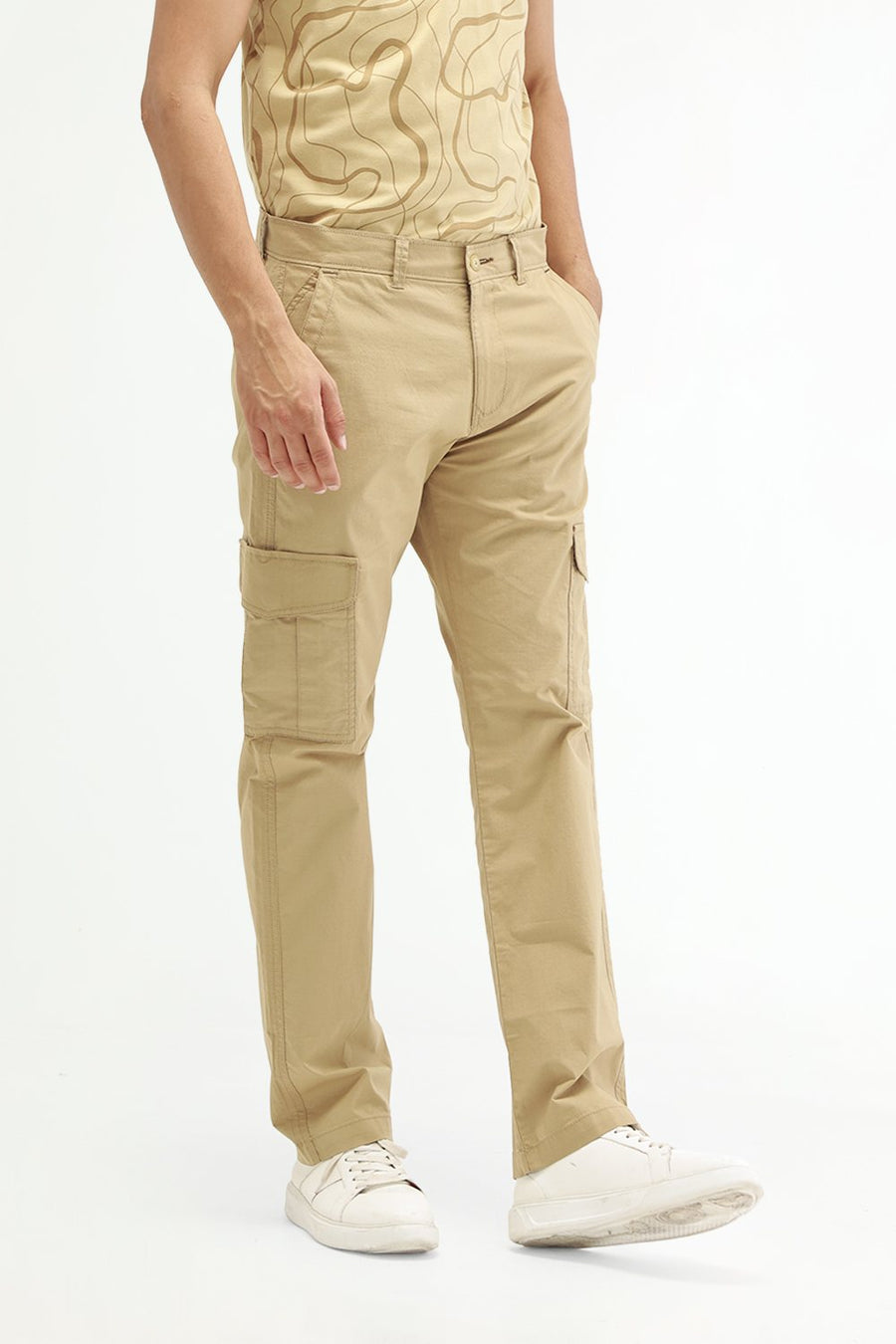BASICS DRIFT FIT LARK KHAKI COTTON STRETCH RIBSTOP DOBBY TROUSER