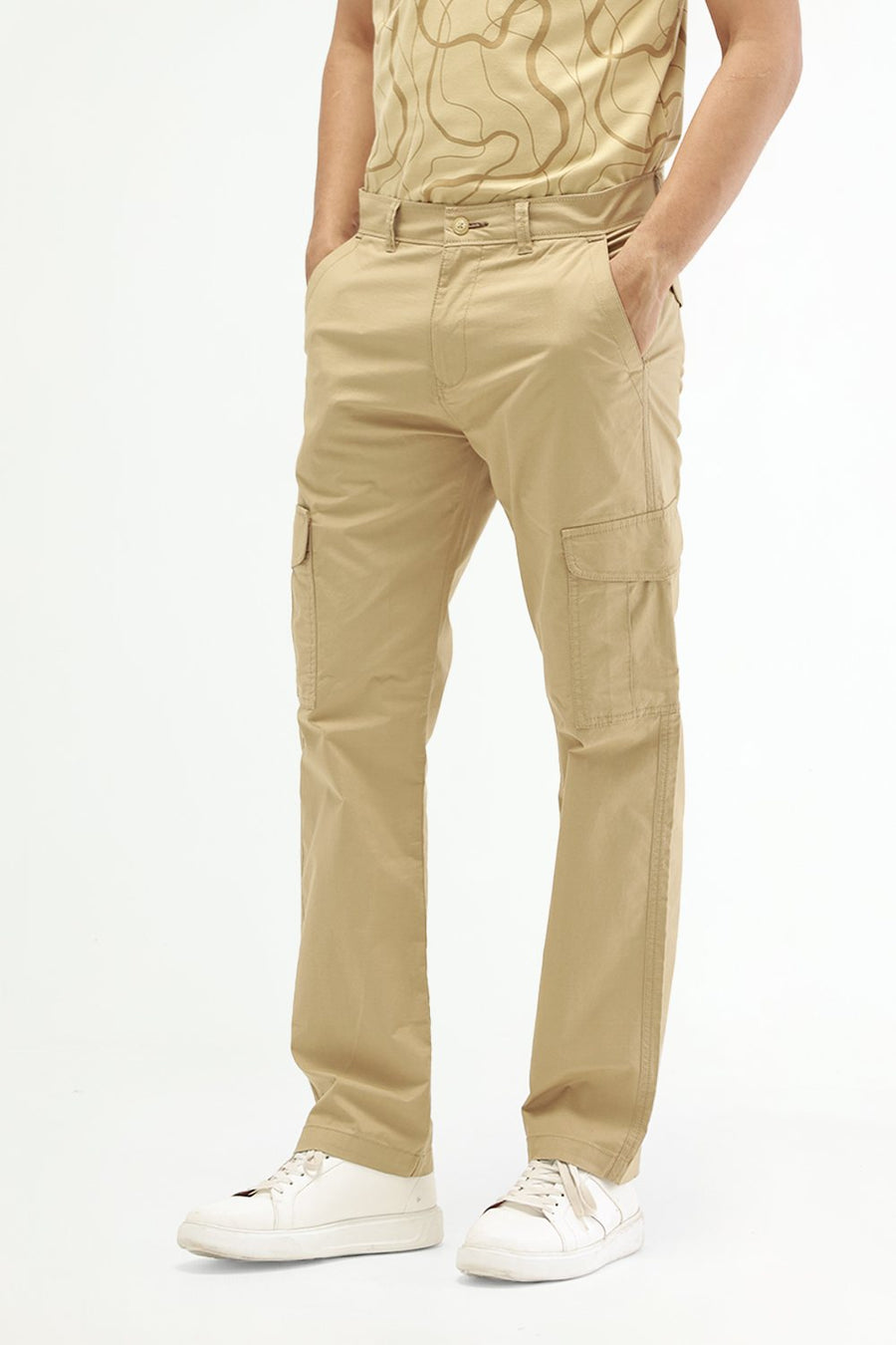 BASICS DRIFT FIT LARK KHAKI COTTON STRETCH RIBSTOP DOBBY TROUSER