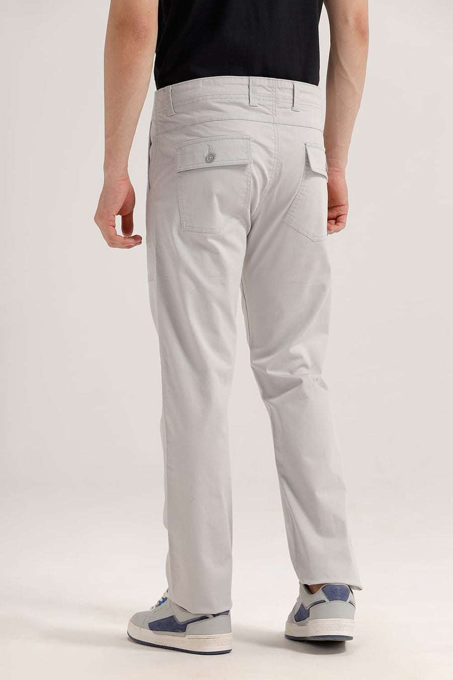 BASICS DRIFT FIT MISTED MORN GREY COTTON STRETCH TROUSER