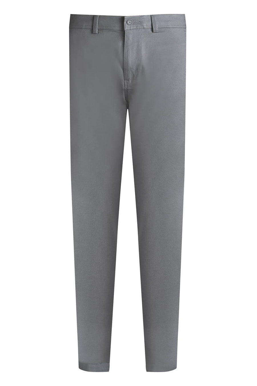 BASICS TAPERED FIT STEEL GREY COTTON VISCOSE STRETCH TROUSER