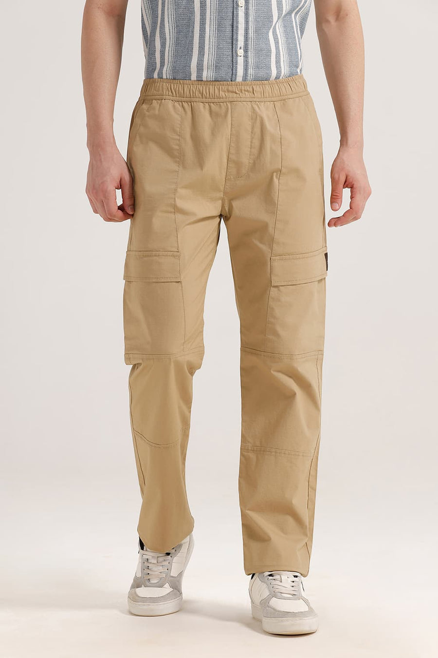 BASICS DRIFT FIT LARK KHAKI COTTON STRETCH RIBSTOP DOBBY TROUSER