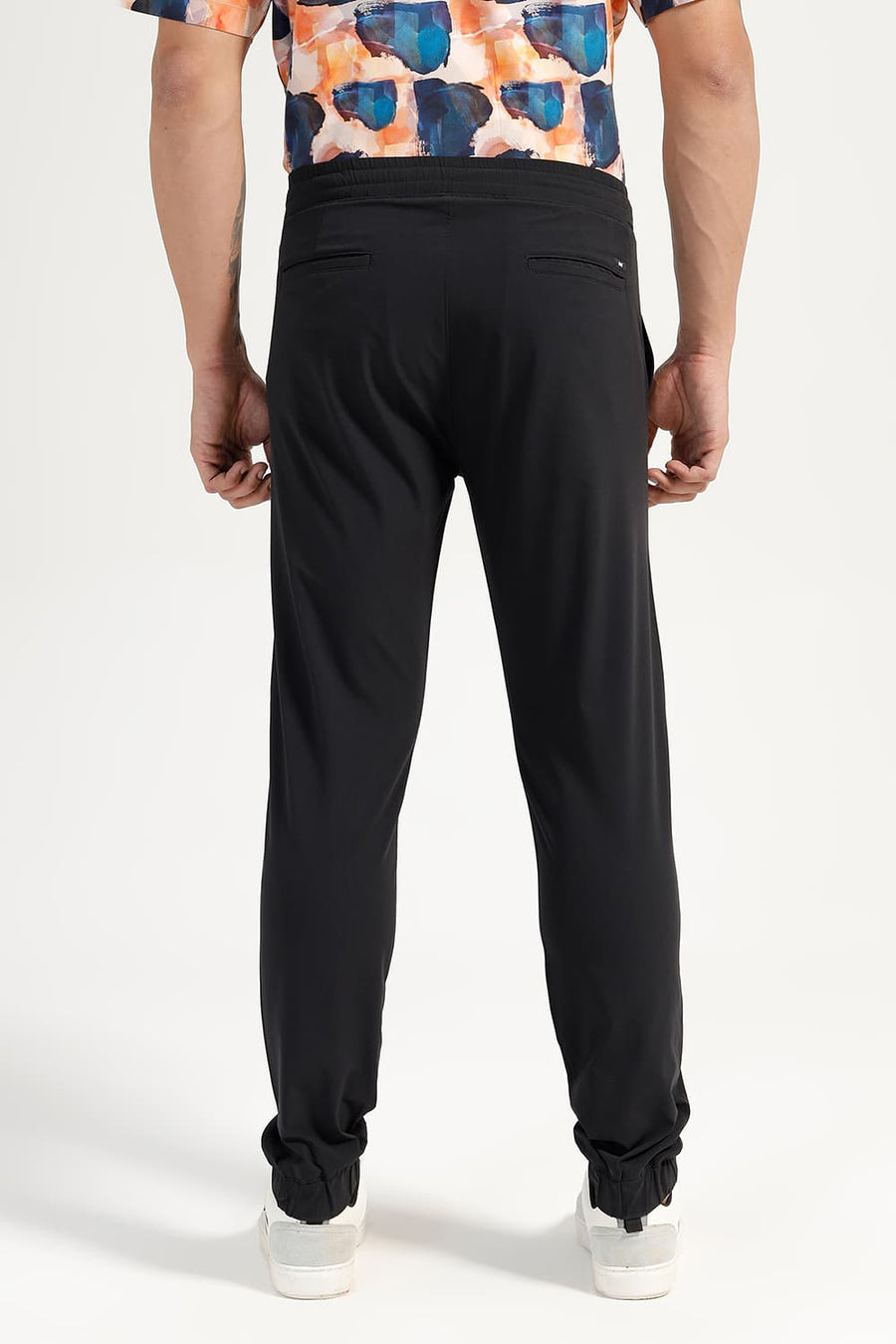 BASICS DRIFT FIT RAVEN BLACK POLYESTER TROUSER