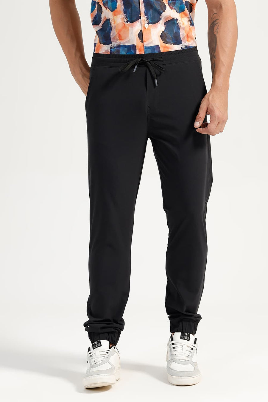 BASICS DRIFT FIT RAVEN BLACK POLYESTER TROUSER