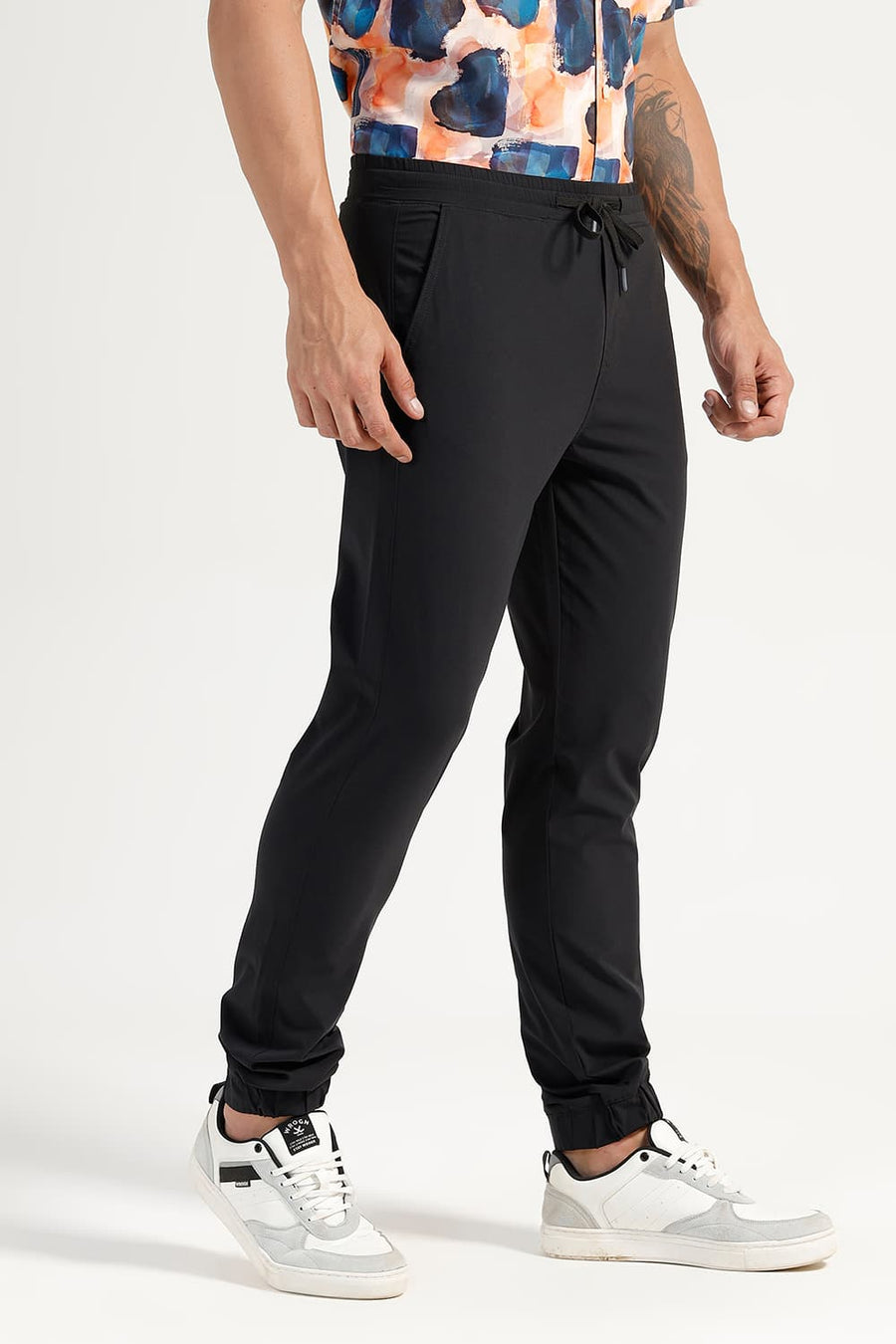 BASICS DRIFT FIT RAVEN BLACK POLYESTER TROUSER