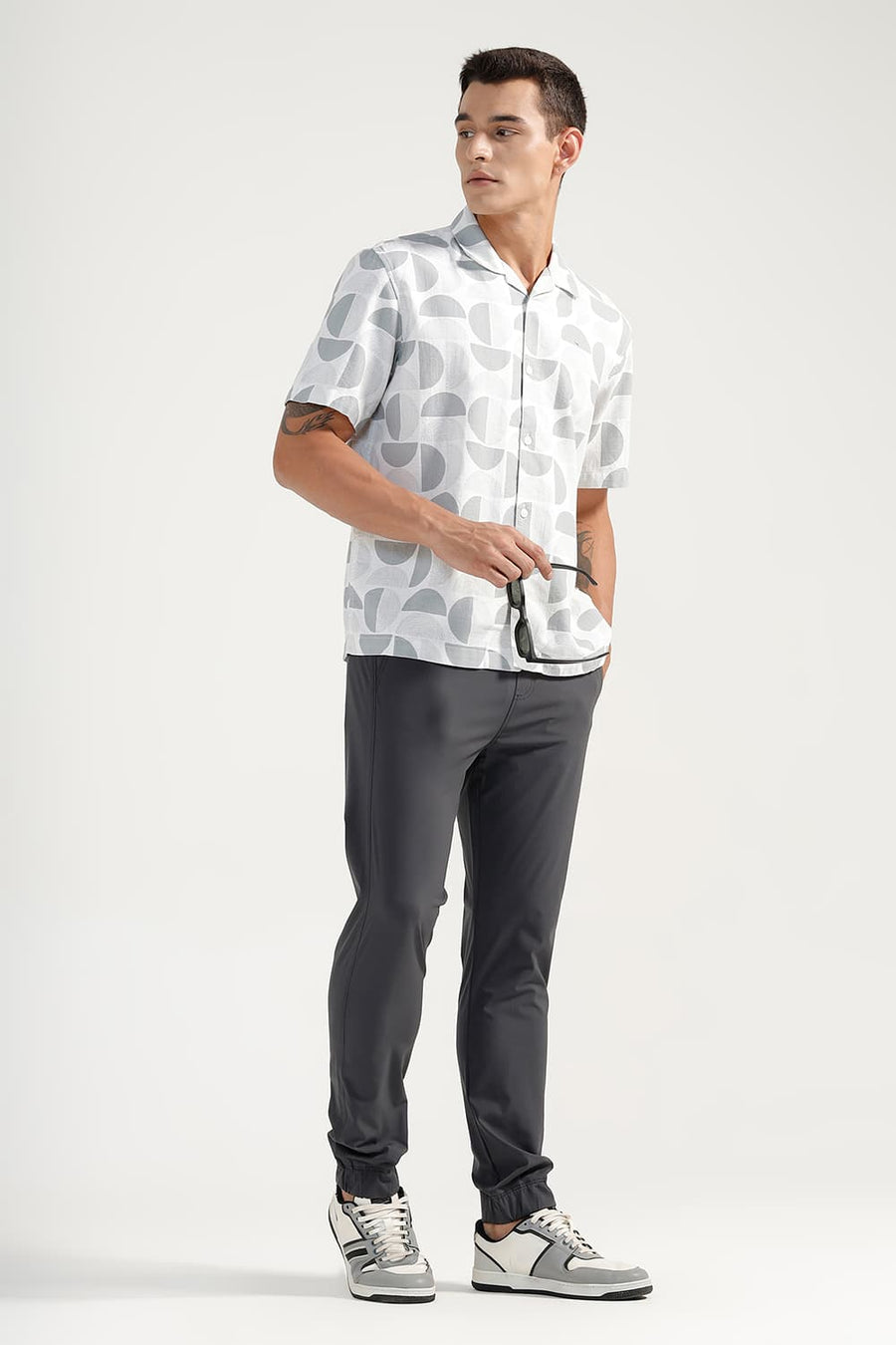 BASICS DRIFT FIT JET SET GREY POLYESTER TROUSER