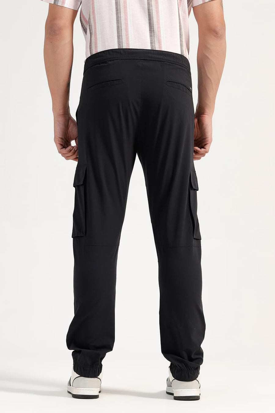 BASICS DRIFT FIT ANTHRACITE BLACK POLYESTER TROUSER