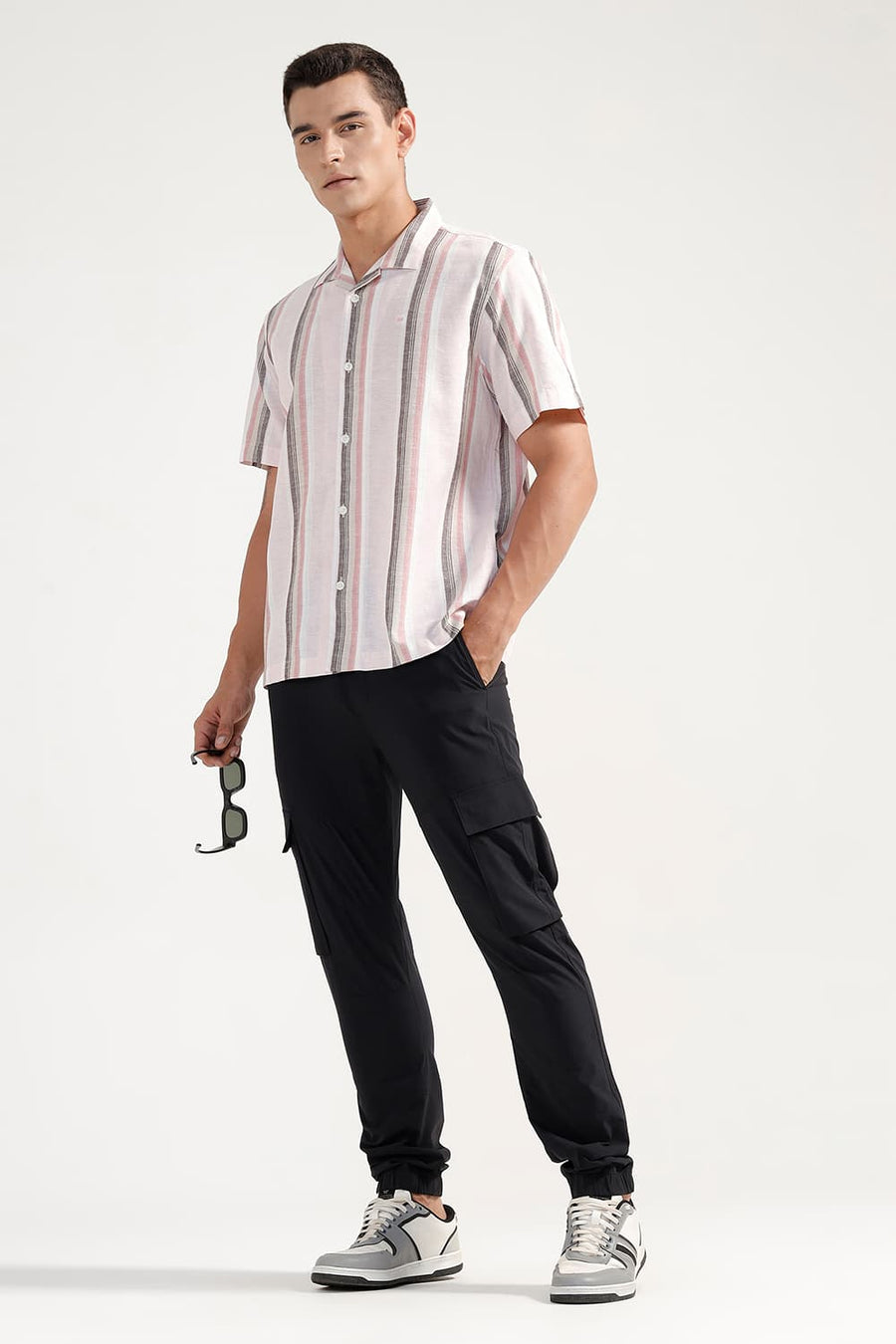 BASICS DRIFT FIT ANTHRACITE BLACK POLYESTER TROUSER