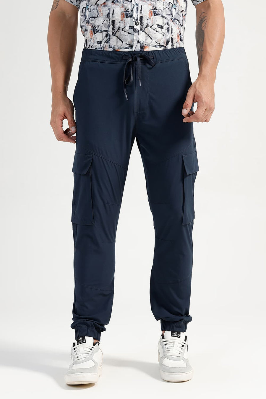BASICS DRIFT FIT BLUE BERRY NAVY POLYESTER TROUSER