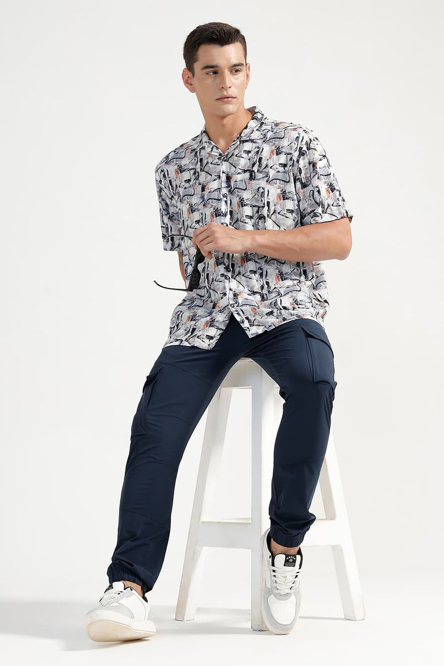 BASICS DRIFT FIT BLUE BERRY NAVY POLYESTER TROUSER