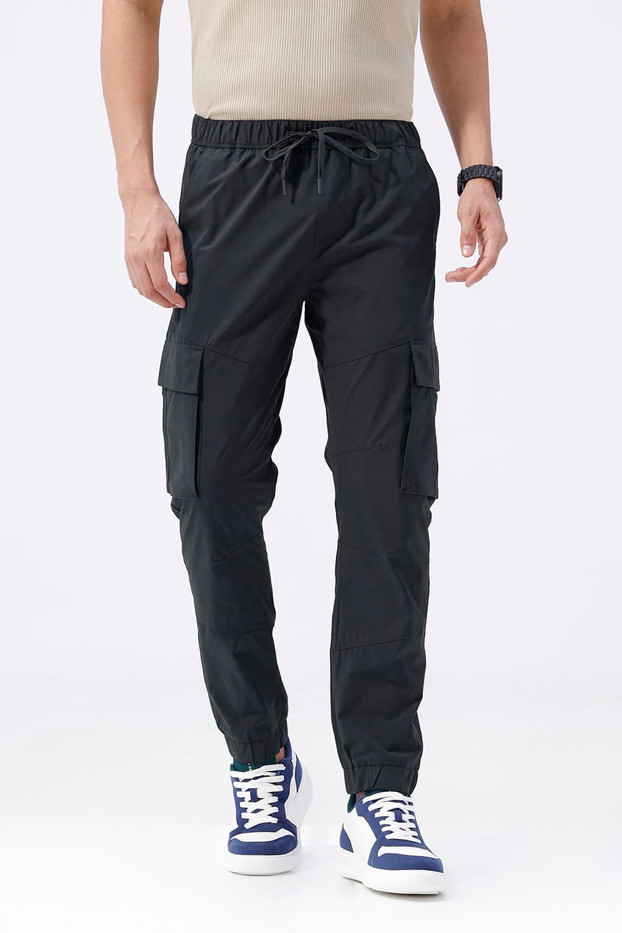 BASICS DRIFT FIT JET SET GREY POLYESTER TROUSER