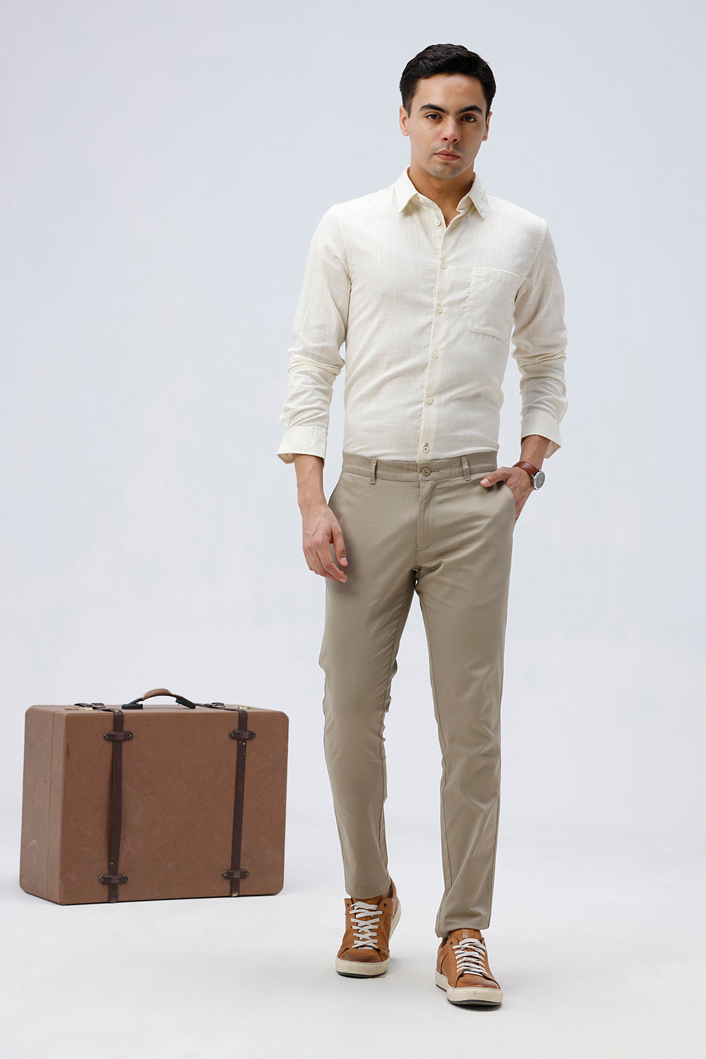 SKINNY FIT COTTON STRETCH TROUSER