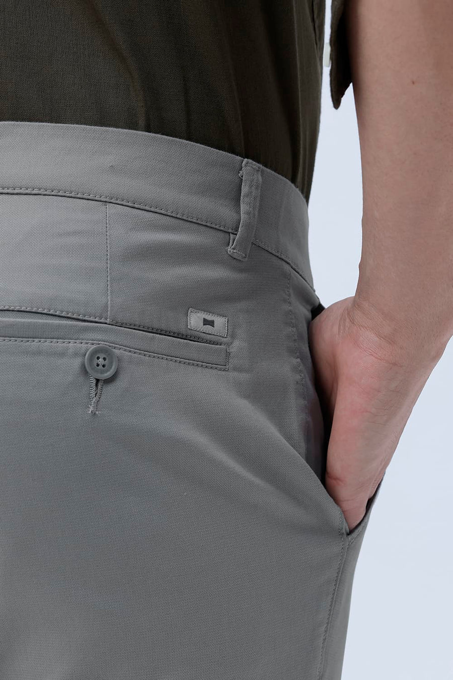 BASICS SKINNY FIT UNDER WORLD GREY COTTON STRETCH TROUSER