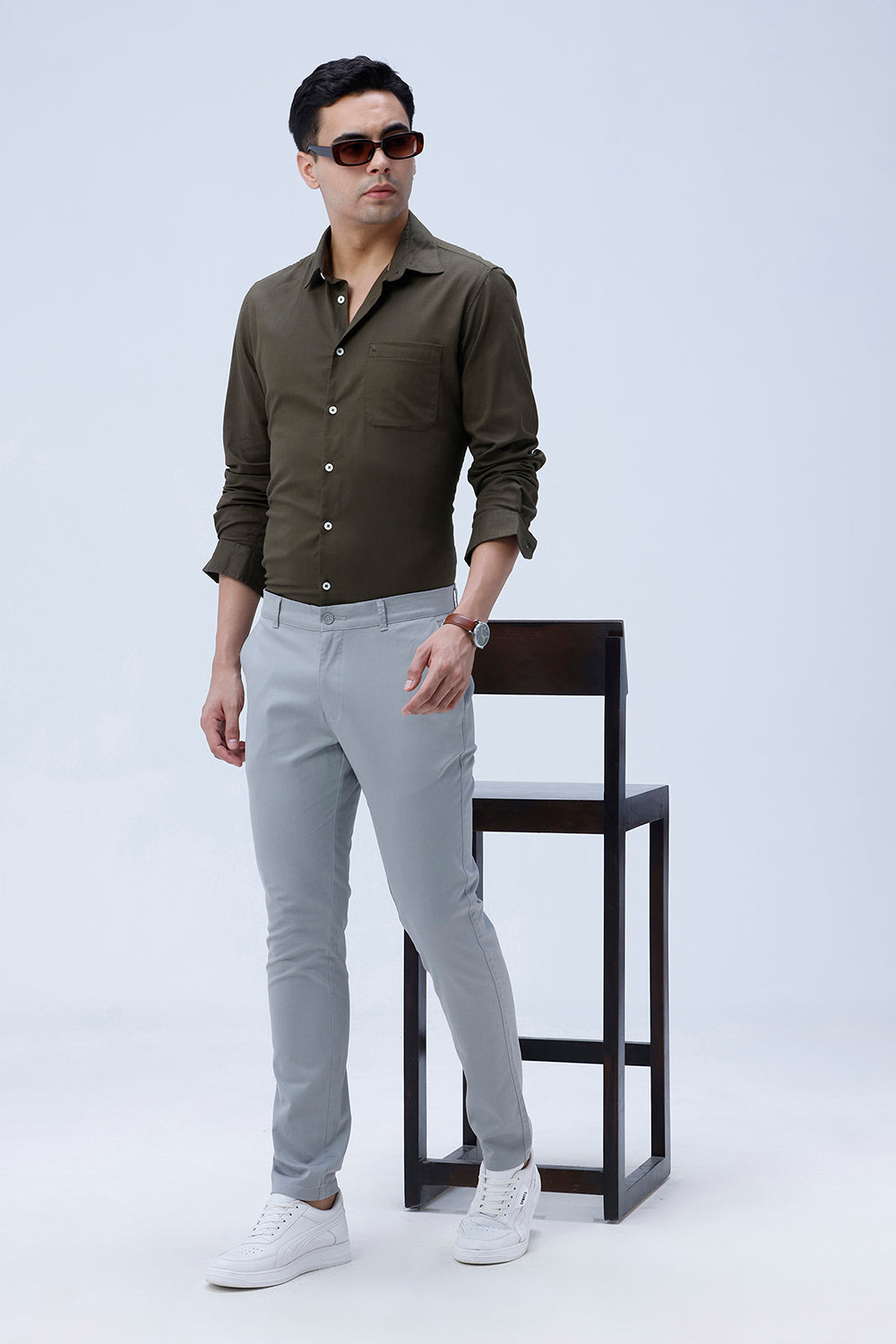 SKINNY FIT COTTON STRETCH TROUSER