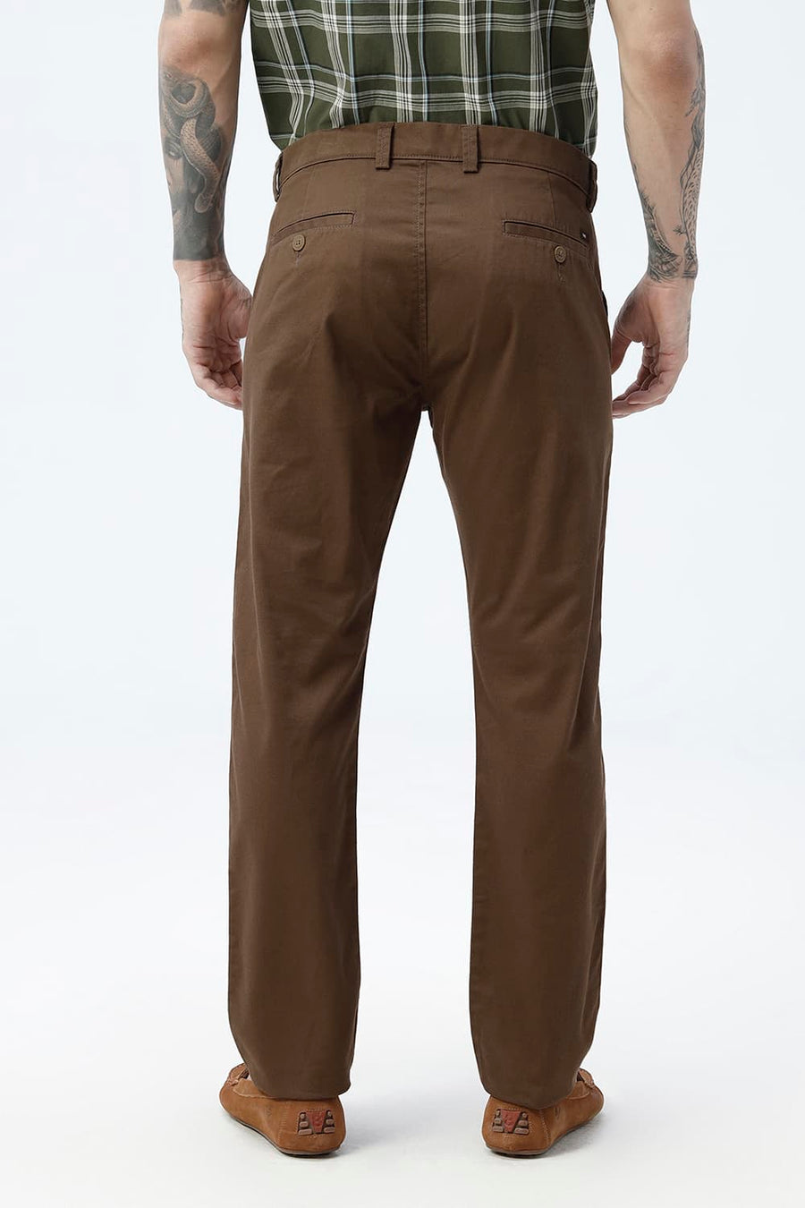 BASICS TAPERED FIT  COTTON STRETCH STRUCTURE TROUSER