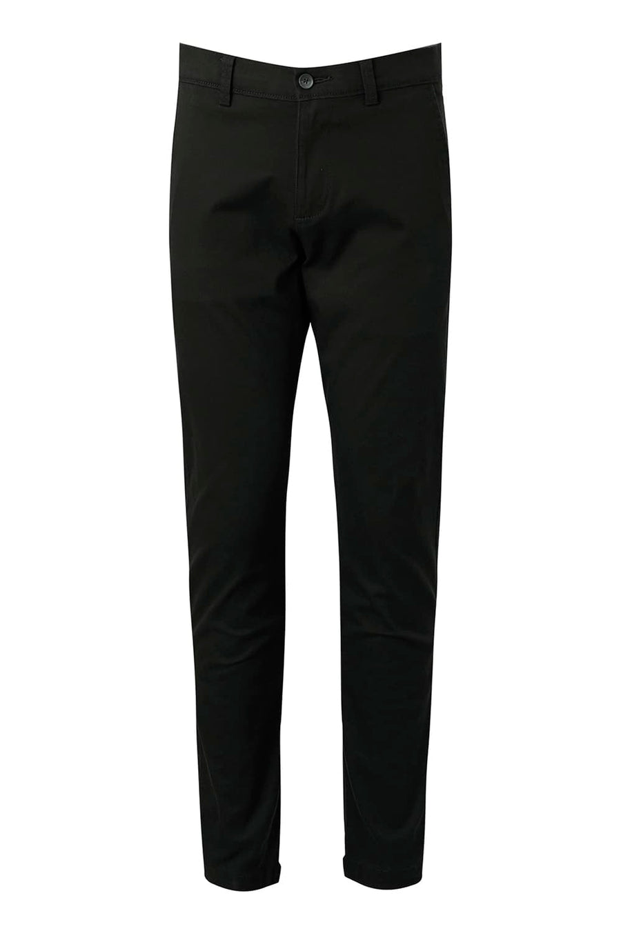 BASICS TAPERED FIT FOREST NIGHT OLIVE COTTON STRETCH STRUCTURE TROUSER