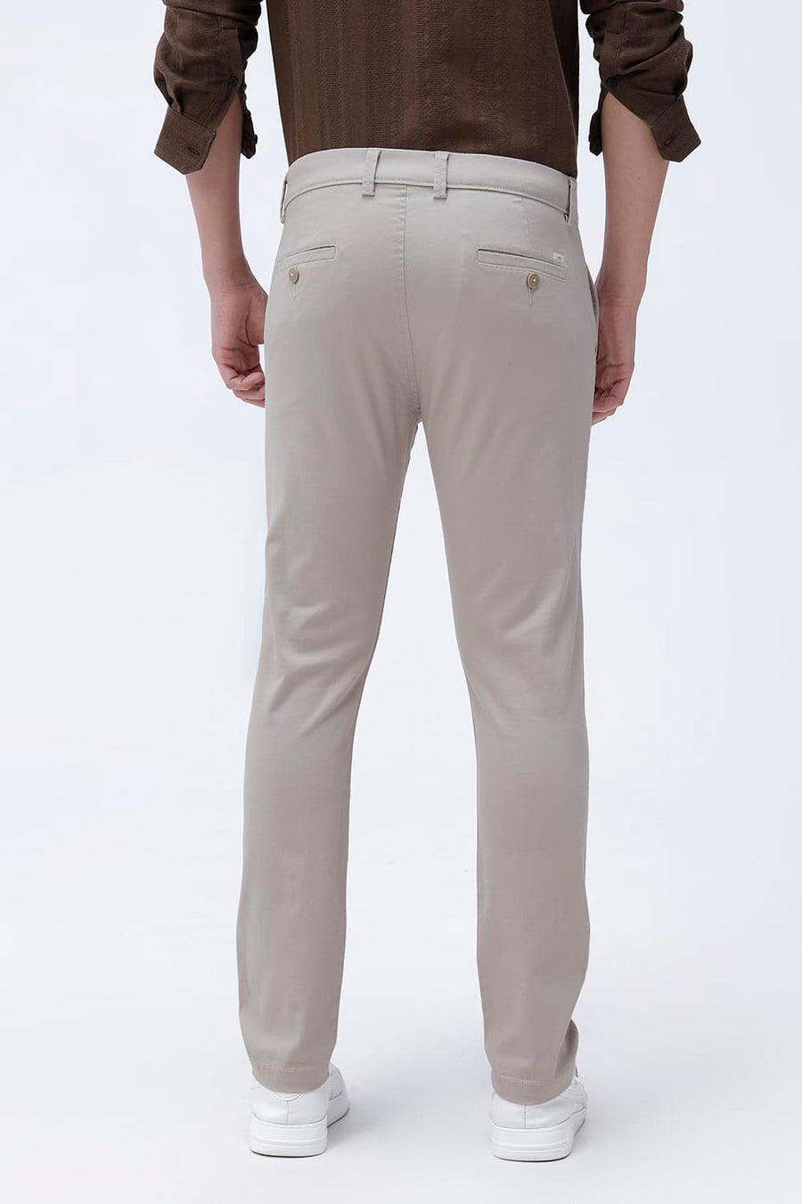 BASICS TAPERED FIT  COTTON STRETCH STRUCTURE TROUSER
