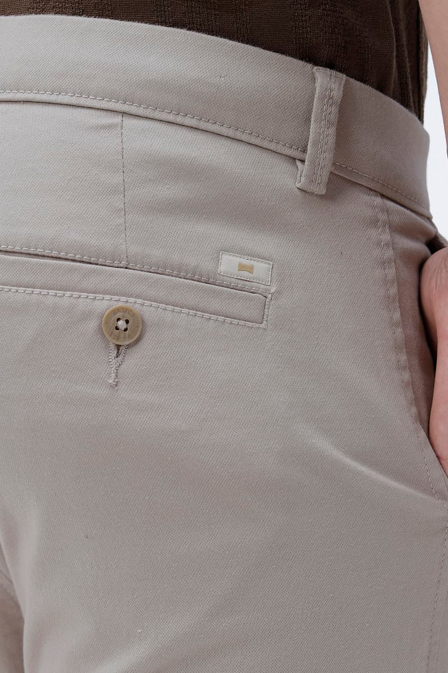 BASICS TAPERED FIT  COTTON STRETCH STRUCTURE TROUSER
