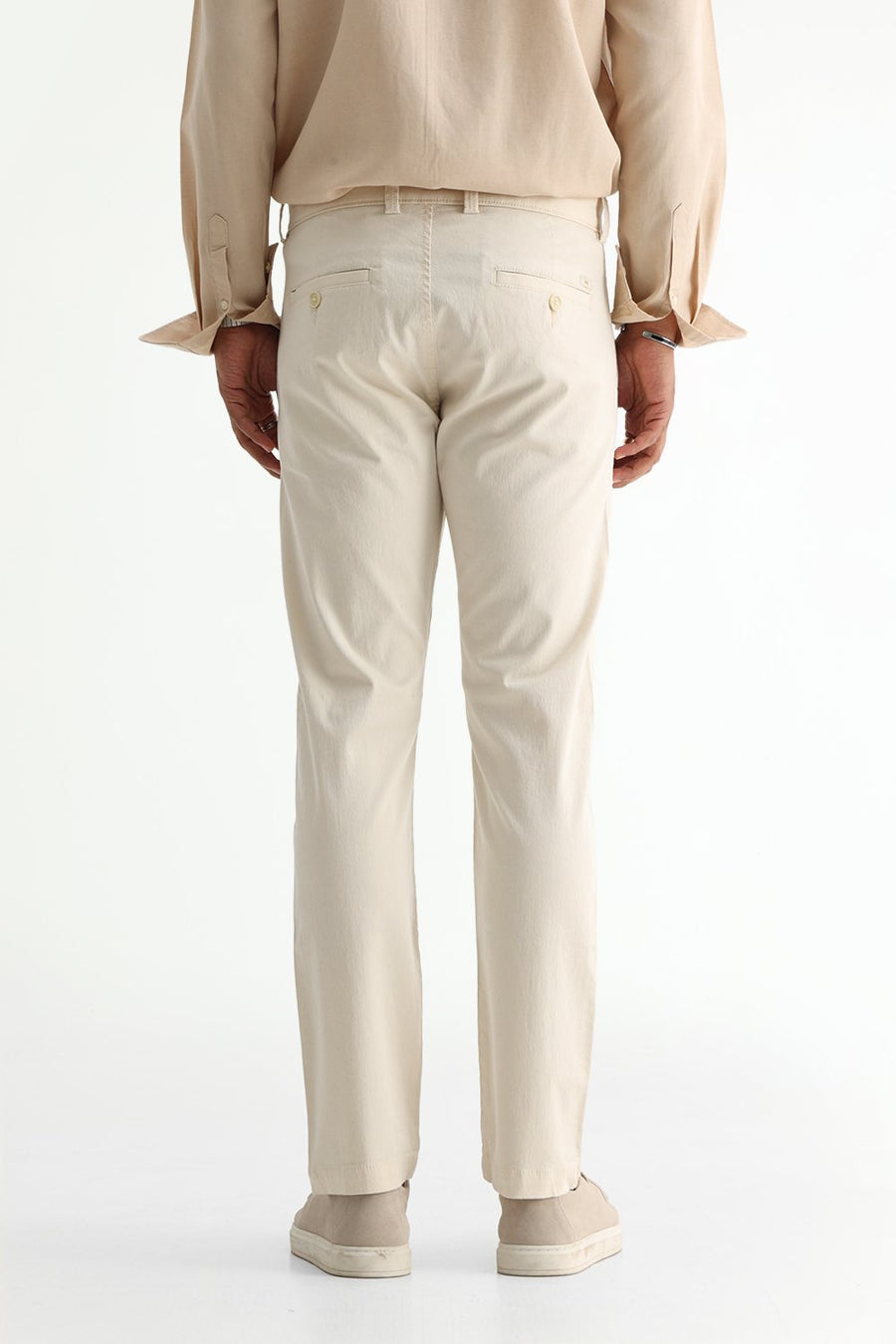 BASICS TAPERED FIT  COTTON STRETCH STRUCTURE TROUSER