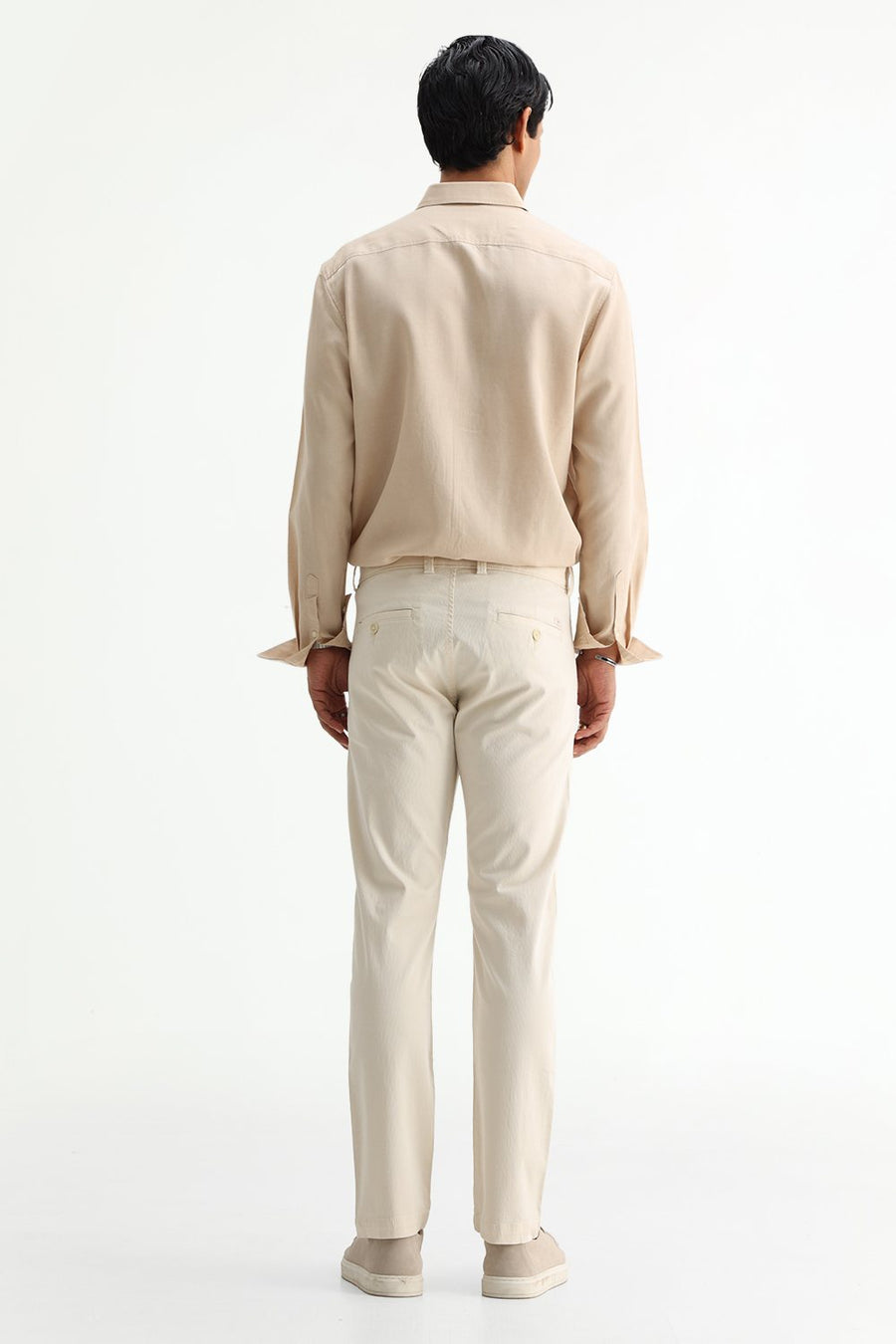 BASICS TAPERED FIT  COTTON STRETCH STRUCTURE TROUSER
