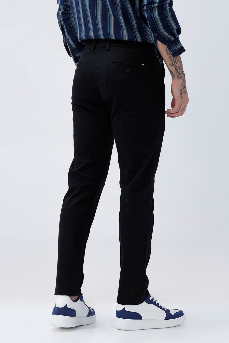 BASICS TAPERED FIT  COTTON STRETCH STRUCTURE TROUSER