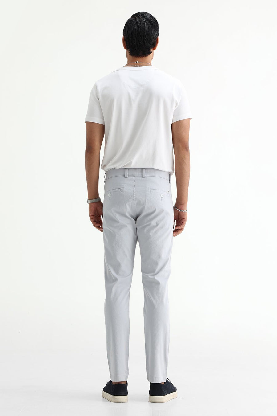 BASICS TAPERED FIT  COTTON STRETCH STRUCTURE TROUSER
