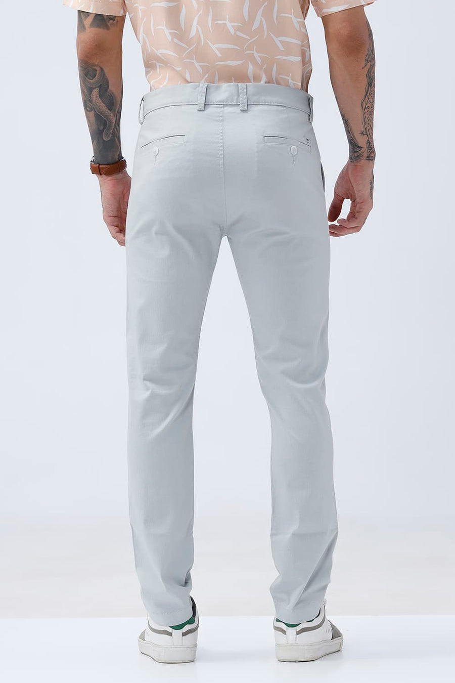 BASICS TAPERED FIT  COTTON STRETCH STRUCTURE TROUSER
