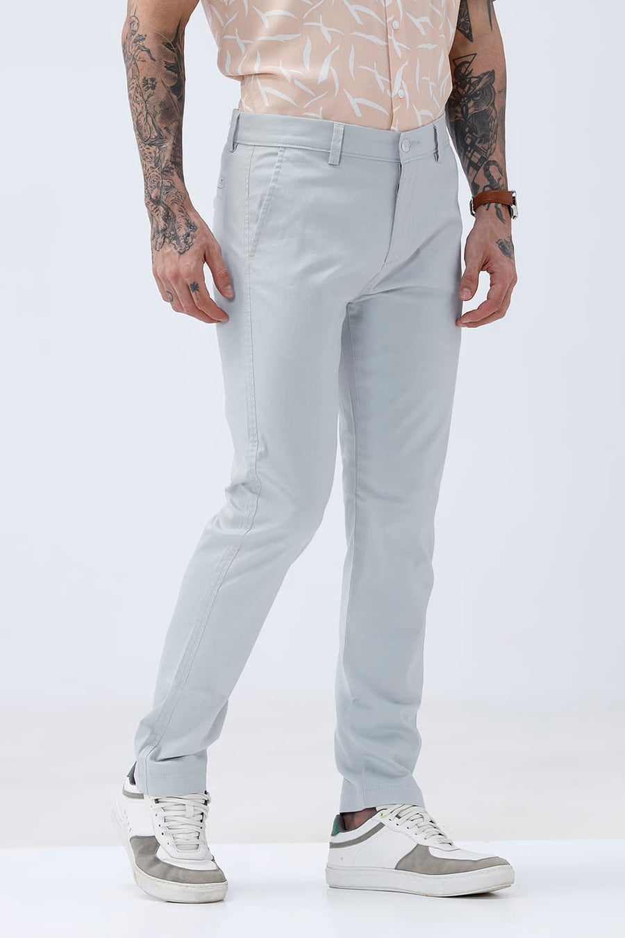 BASICS TAPERED FIT  COTTON STRETCH STRUCTURE TROUSER