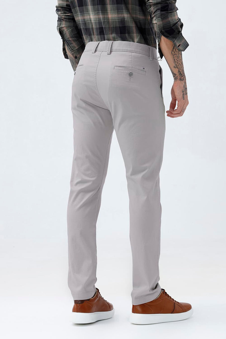 BASICS TAPERED FIT  COTTON STRETCH STRUCTURE TROUSER