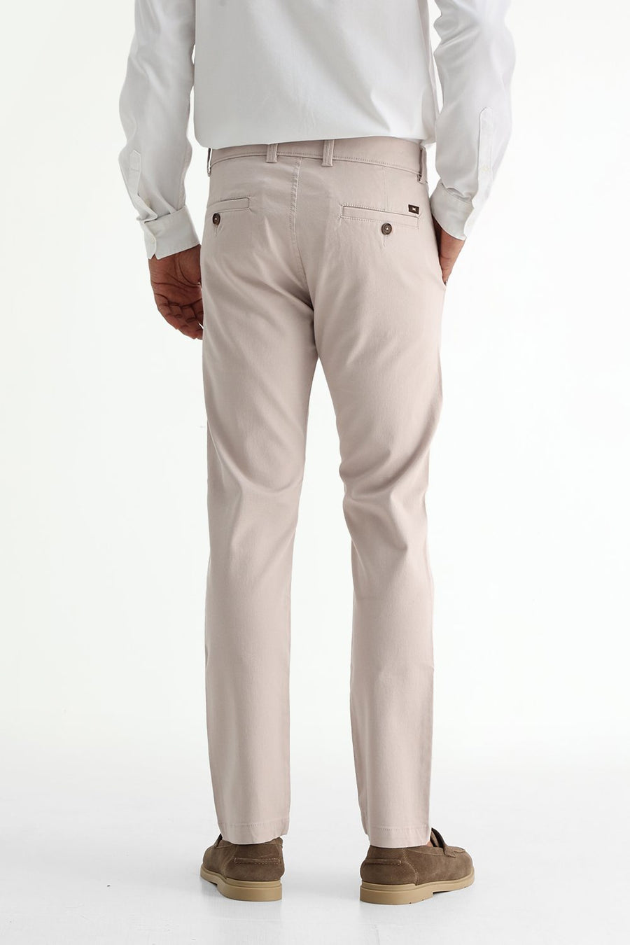 BASICS TAPERED FIT  COTTON STRETCH STRUCTURE TROUSER