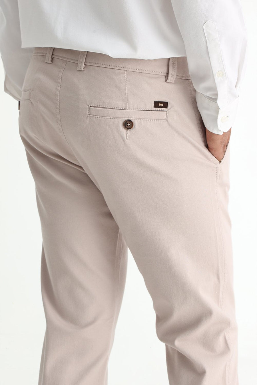 BASICS TAPERED FIT  COTTON STRETCH STRUCTURE TROUSER